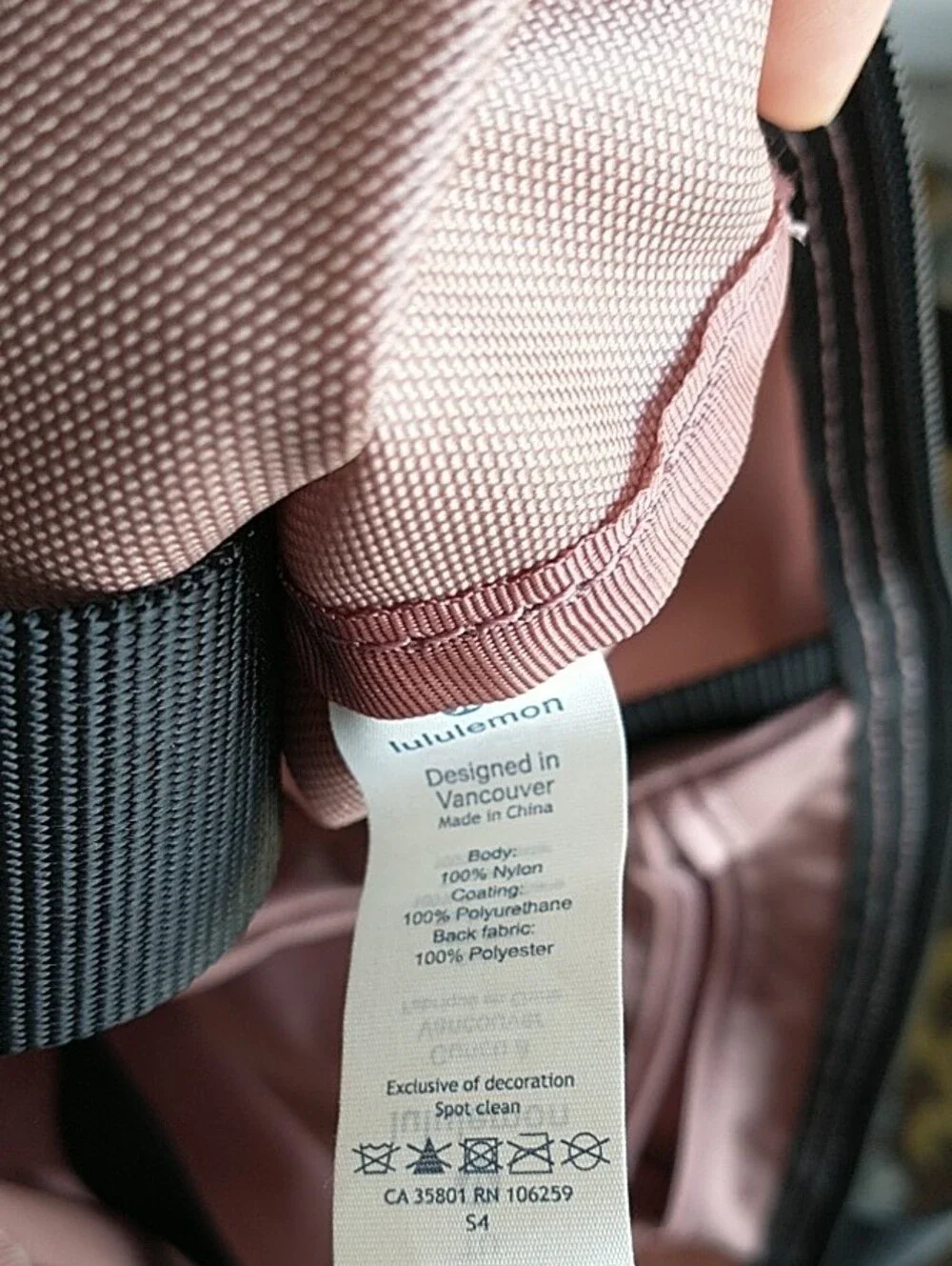 lululemon athletica Blush Pink Tote with Black Straps